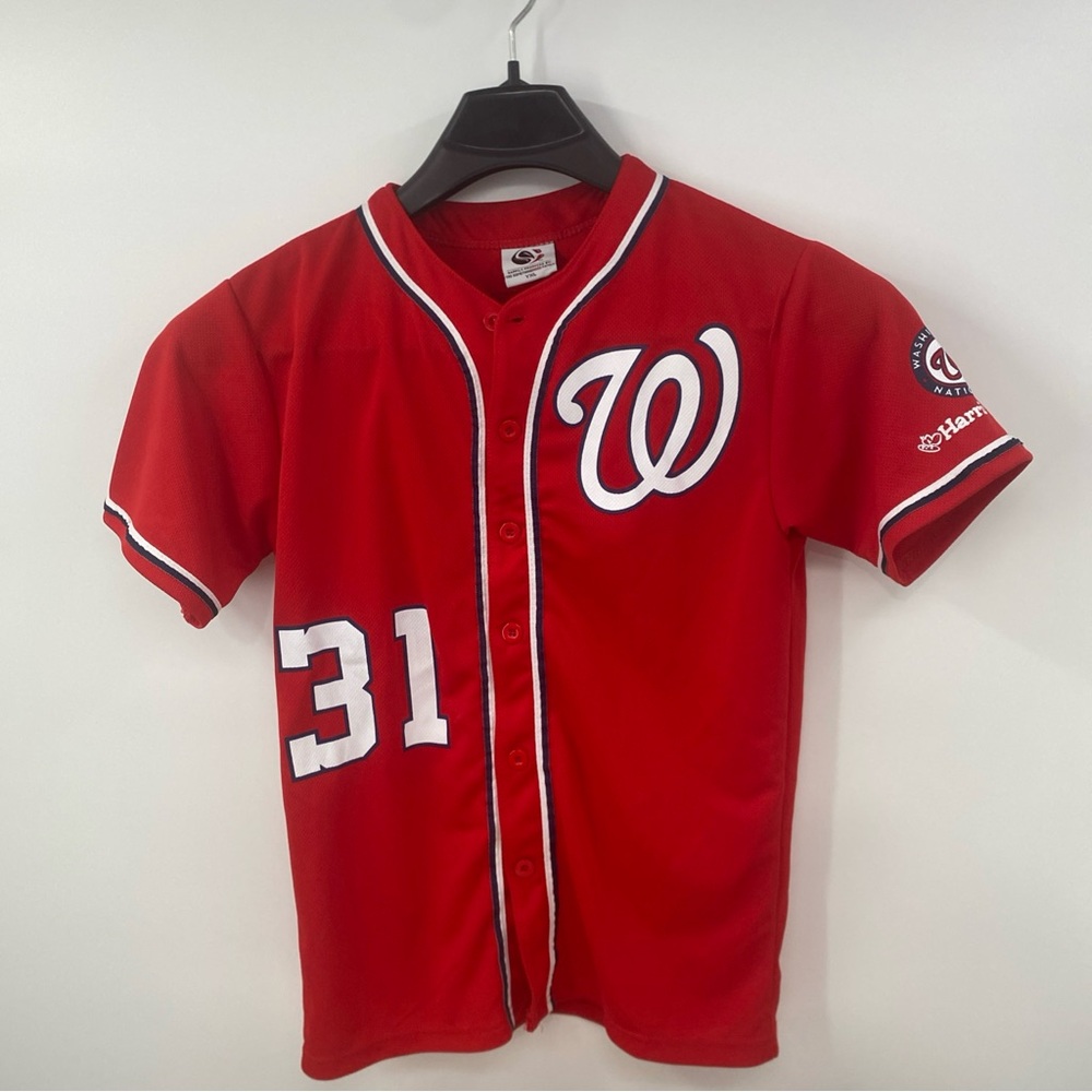 Washington Nationals Max Scherzer #31 Jersey Red Youth Large YXL
